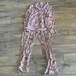 DKNY Pink Zebra Print Pajama Set